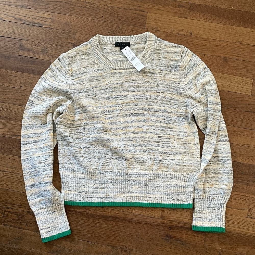 Cozy Gray/Tan and Green Sweater